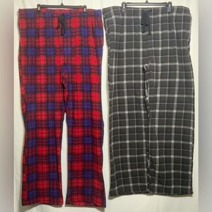 Plaid Lounge Pants 2 Set - Red and Gray Flannel